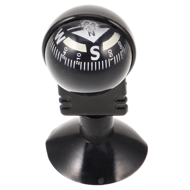 Rotating Car Dashboard Compass with Suction Base for Travel & Outdoor Navigation