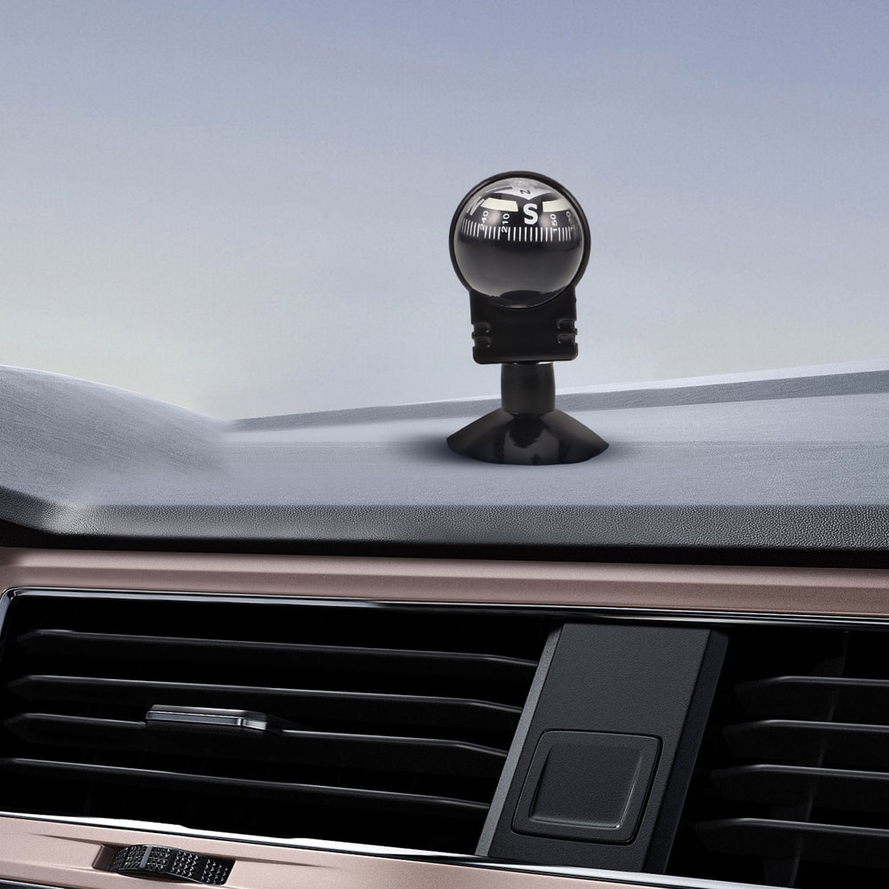 Rotating Car Dashboard Compass with Suction Base for Travel & Outdoor Navigation