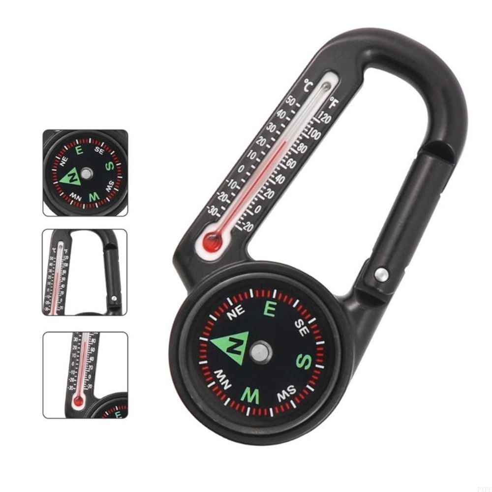 Premium Outdoor Multi Tool Compass Carabiner with Thermometer