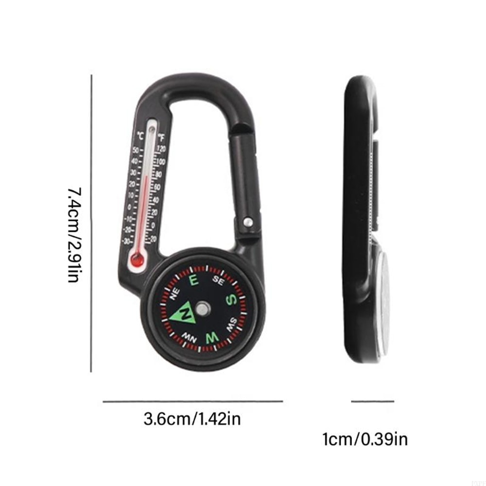 Premium Outdoor Multi Tool Compass Carabiner with Thermometer