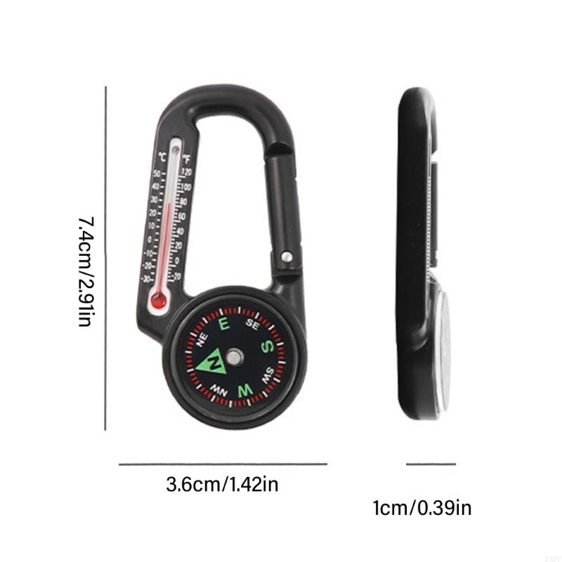 Premium Outdoor Multi Tool Compass Carabiner with Thermometer