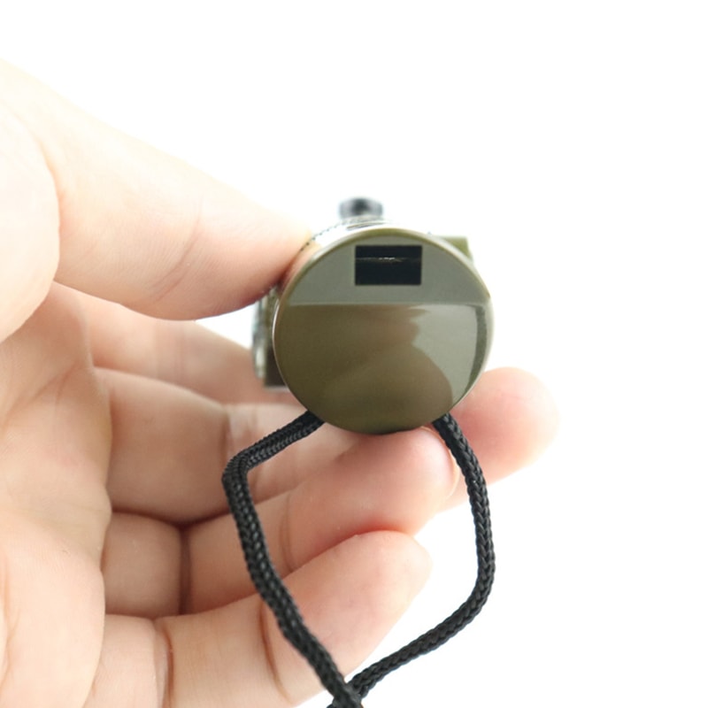 Survival Whistle with LED Light, Compass & Thermometer