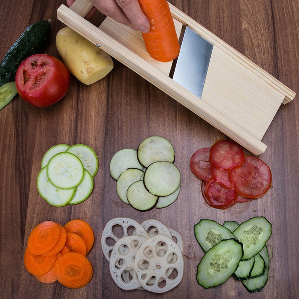 Wooden Vegetable Peeler Stainless Steel Slicer And Grater Tool 2