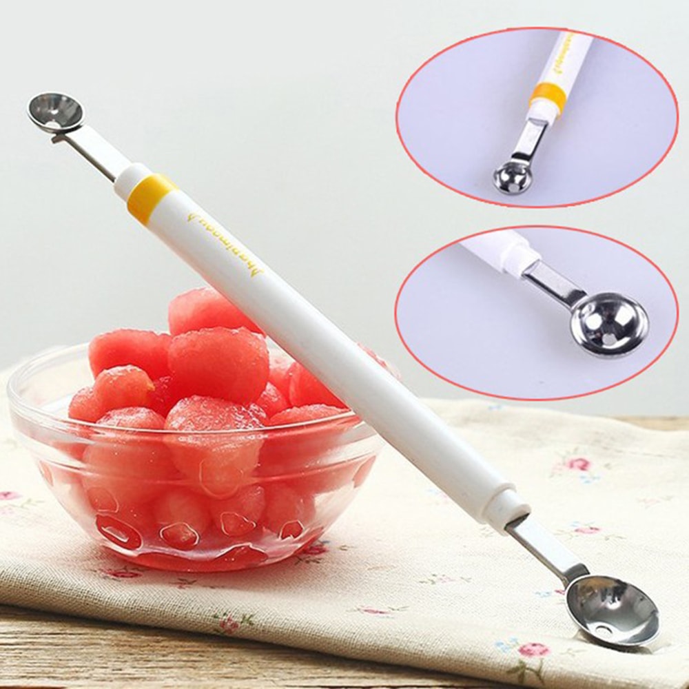 Double Ended Melon Baller Stainless Steel Fruit Scoop Spoon 4