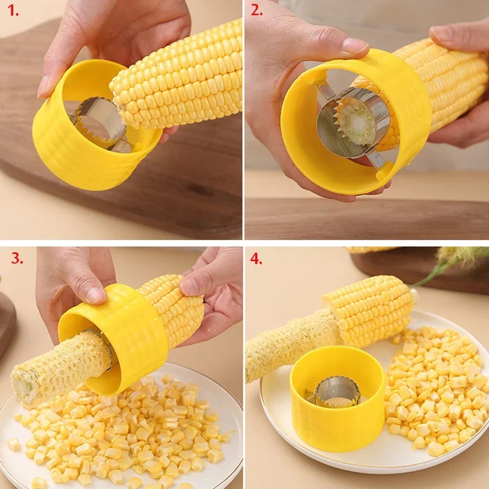 Corn Stripper Cob Cutter and Corn Peeler Kitchen Tool