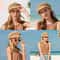 Womens Octagonal Straw Sun Hat Breathable Beach Painter Cap 5