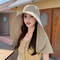Womens Wide Brim Sun Hat With Neck Flap And Ponytail Hole 0