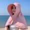 Womens Wide Brim Sun Hat With Neck Flap And Ponytail Hole 1