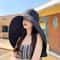 Womens Wide Brim Sun Hat With Neck Flap And Ponytail Hole 4