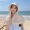 Womens Wide Brim Sun Hat With Neck Flap And Ponytail Hole 6