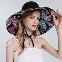 foldable wide brim sun hat with adjustable uv shade for beach fishing hiking
