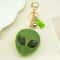 Alien Crystal Keychain with Green Tassel Bag Charm