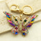 Colorful Rhinestone Butterfly Keychain Gold Bag Charm For Women 2