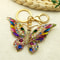Colorful Rhinestone Butterfly Keychain Gold Bag Charm For Women 3