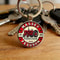 Vintage Tractor Keychain Red Cream Metal Keyring For Farmers 0