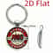 Vintage Tractor Keychain Red Cream Metal Keyring For Farmers 1