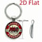 Vintage Tractor Keychain Red Cream Metal Keyring For Farmers 1