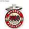 Vintage Tractor Keychain Red Cream Metal Keyring For Farmers 5