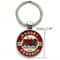 Vintage Tractor Keychain Red Cream Metal Keyring For Farmers 4