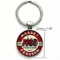 Vintage Tractor Keychain Red Cream Metal Keyring For Farmers 4