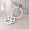 Silver Stainless Steel Dog Paw Keychain For Car Keys And Pet Lover Gifts 1