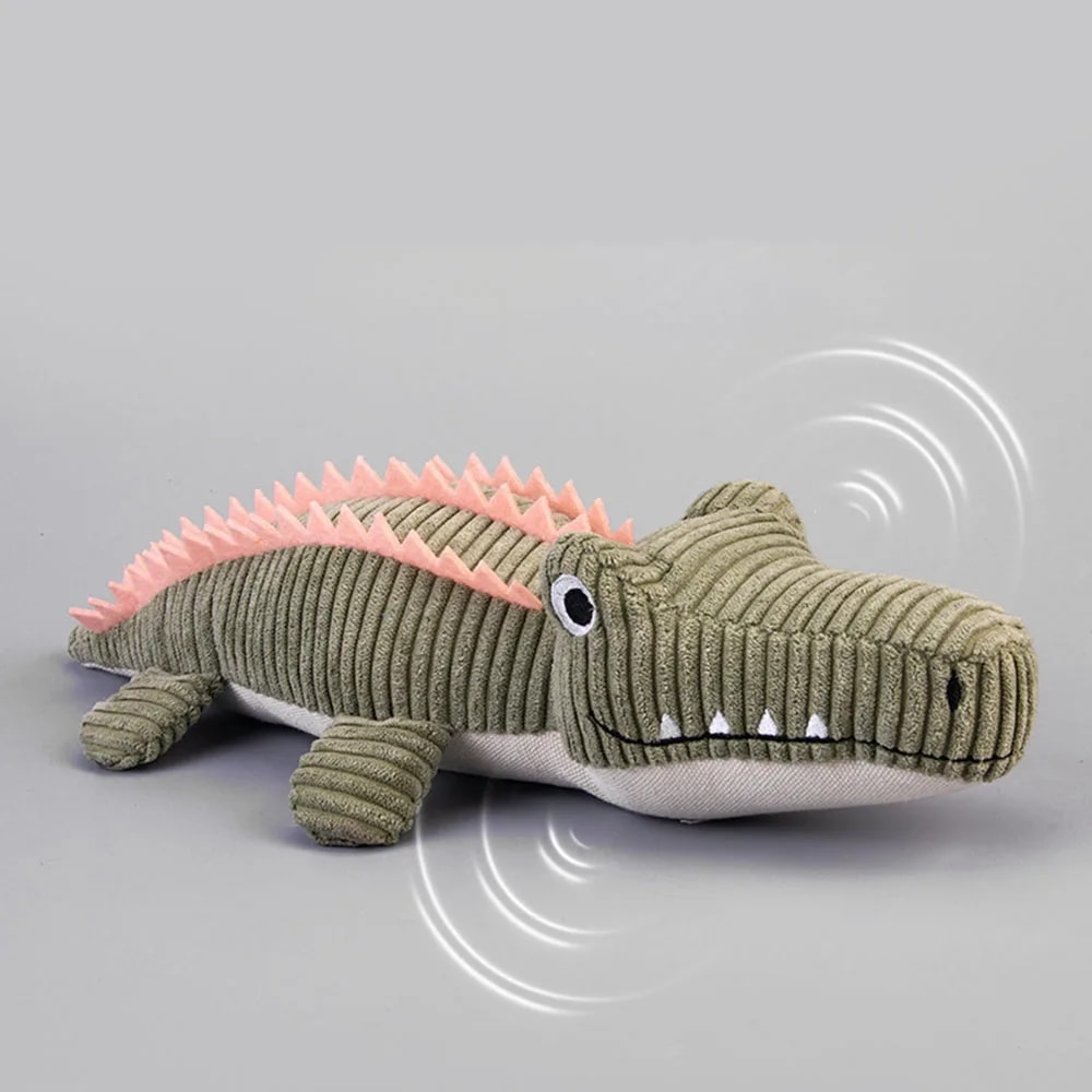Crocodile Squeaky Dog Toy Plush Puppy Chew Toy 0
