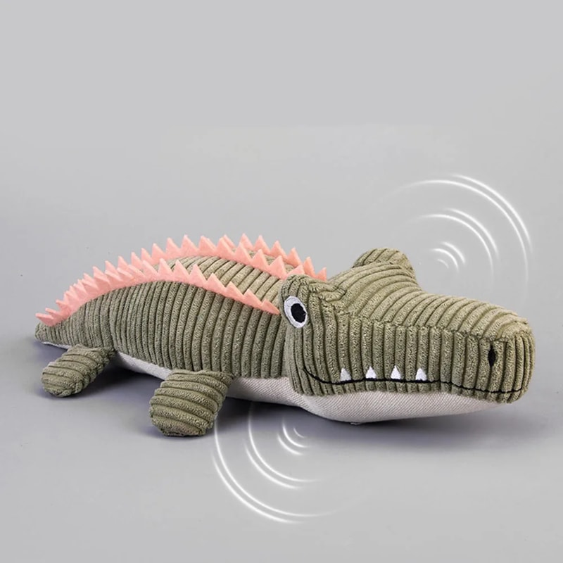 Crocodile Squeaky Dog Toy Plush Puppy Chew Toy 0