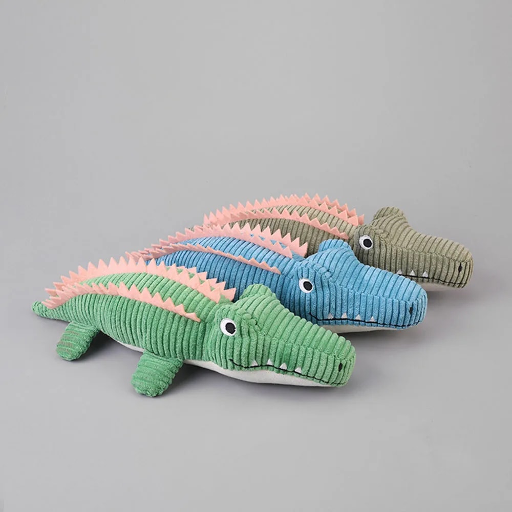 Crocodile Squeaky Dog Toy Plush Puppy Chew Toy 1