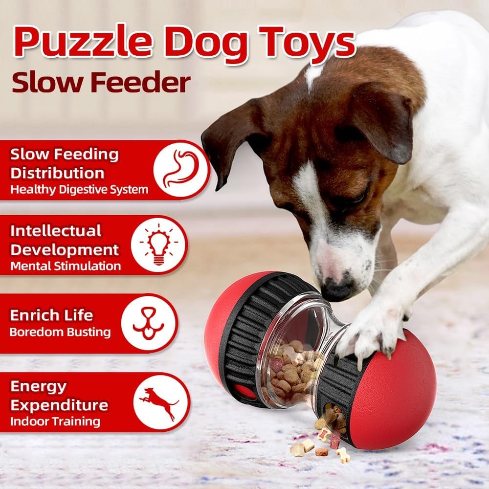 Adjustable Slow Feeder Ball and Dog Puzzle Toy for Treats