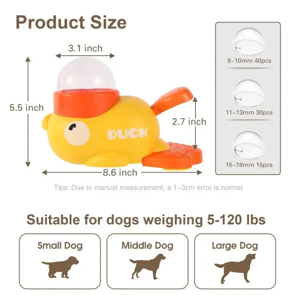 Duck Treat Dispenser Interactive Dog Toy and Slow Feeder