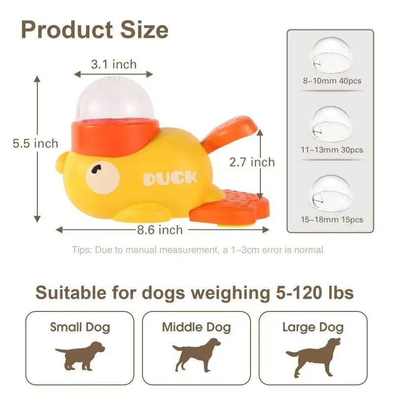 Duck Treat Dispenser Interactive Dog Toy and Slow Feeder