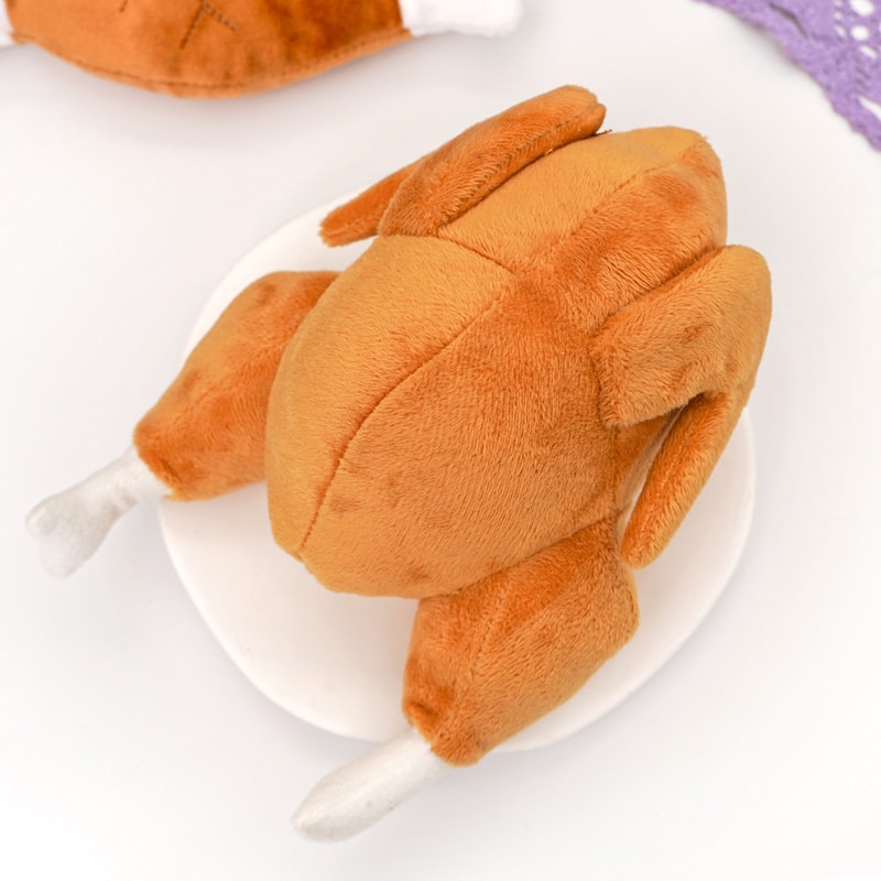 Roast Chicken Squeaky Dog Toy Plush Crinkle Chew Toy for Dogs and Cats