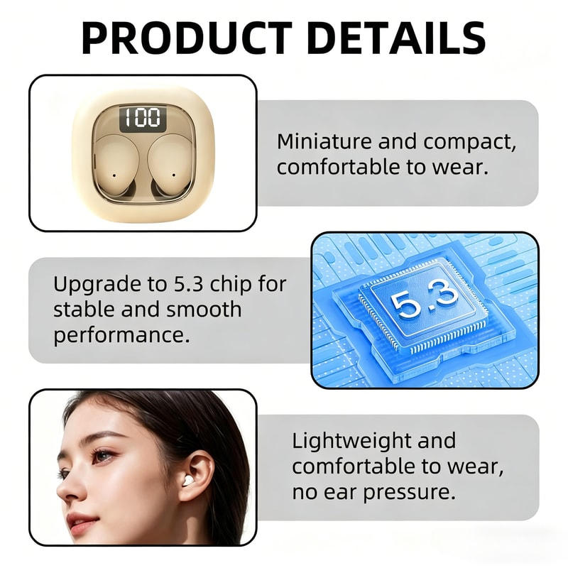 Earbuds Bluetooth Mini Wireless Earphones With Mic 3