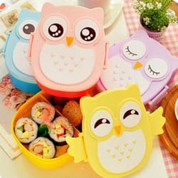 cute owl kids lunch box microwave safe portable bento food container
