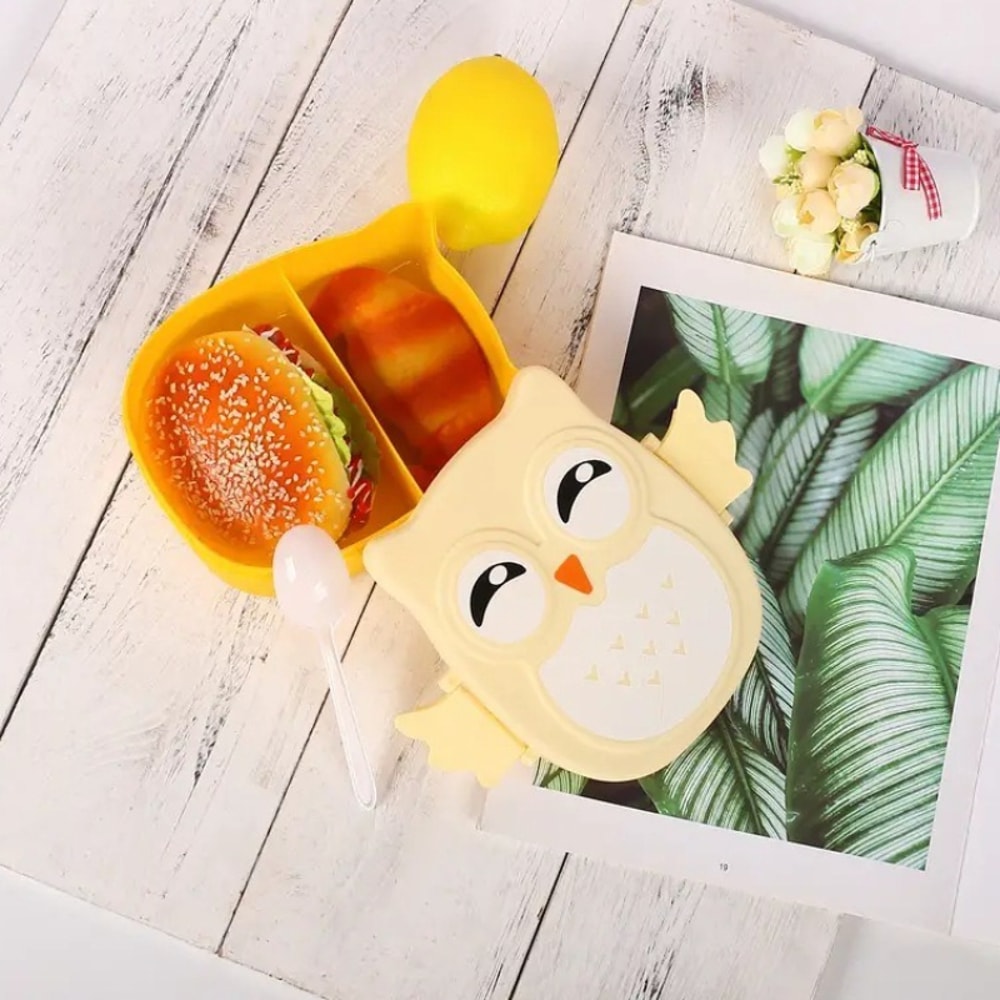 Cute Owl Kids Lunch Box Microwave Safe Portable Bento Food Container 2