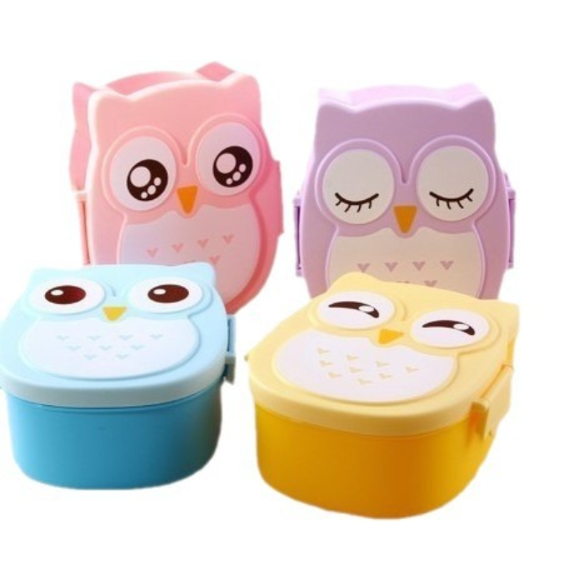 Cute Owl Kids Lunch Box Microwave Safe Portable Bento Food Container 3