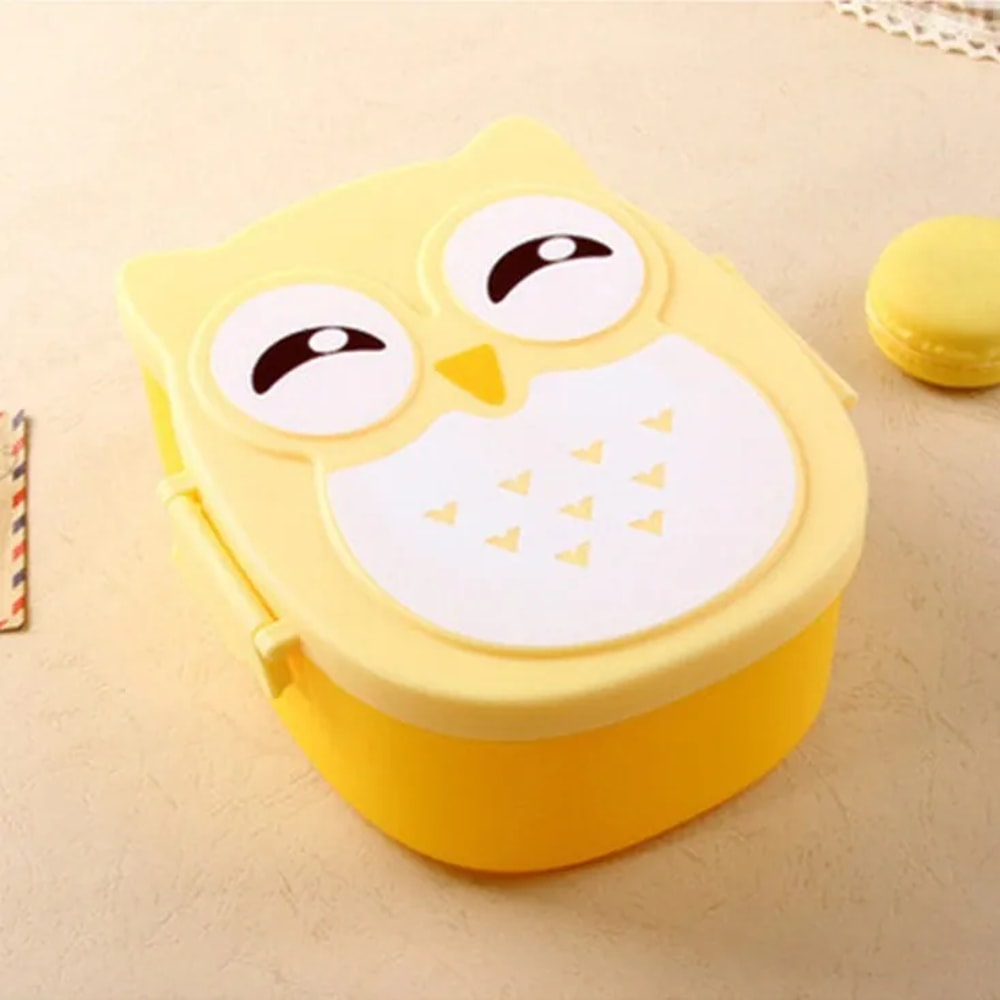 Cute Owl Kids Lunch Box Microwave Safe Portable Bento Food Container 6