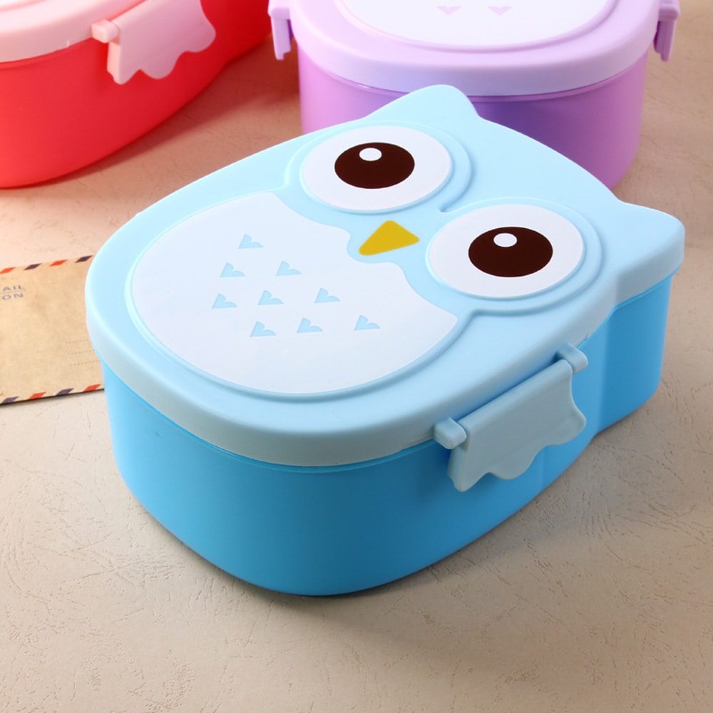 Cute Owl Kids Lunch Box Microwave Safe Portable Bento Food Container 8