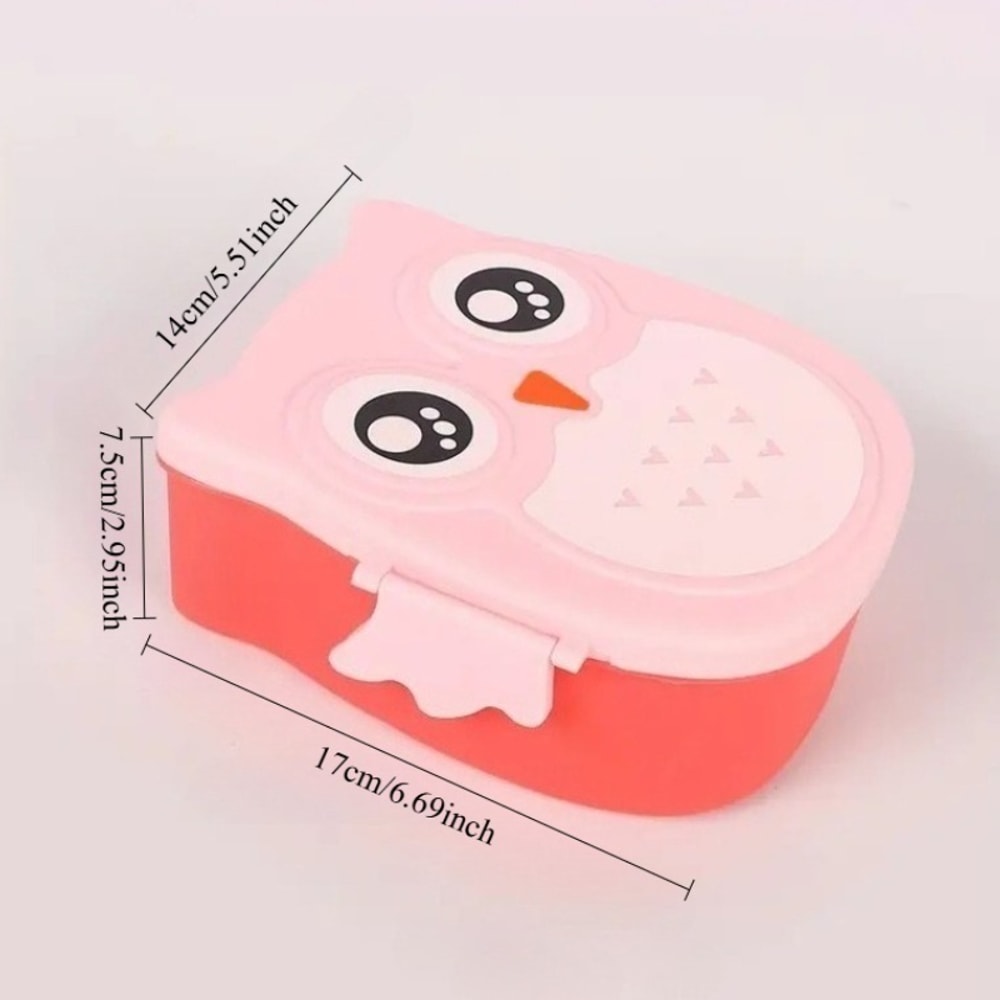 Cute Owl Kids Lunch Box Microwave Safe Portable Bento Food Container 5
