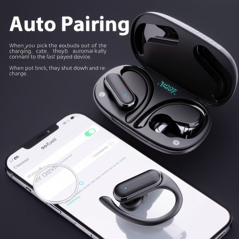 Wireless Bluetooth Earbuds HD Stereo Earphones with Touch Control & Sweat Resistant Fit