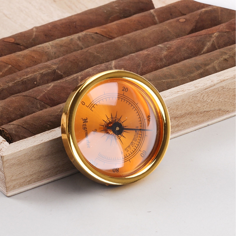 Premium Analog Humidor Hygrometer Precision Cigar Humidity Gauge for Smokers