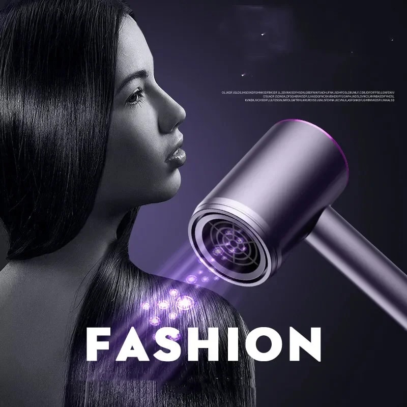 Professional High Speed Portable Ionic Hair Dryer Low Noise, Fast Drying, Negative Ion