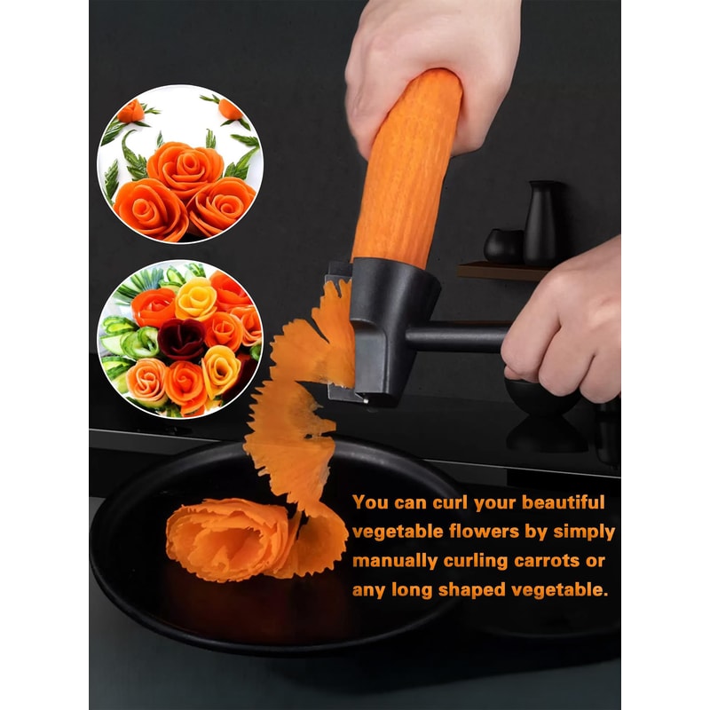 Premium Vegetable Curler Fruit Carving Tools Carrot Slicer For Creative Garnishing 2