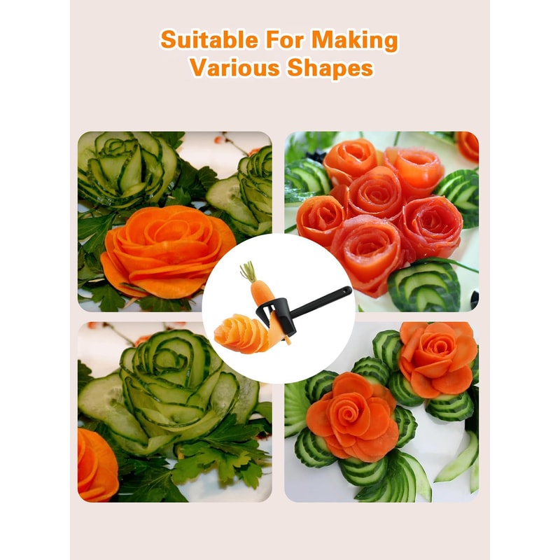 Premium Vegetable Curler Fruit Carving Tools Carrot Slicer For Creative Garnishing 4