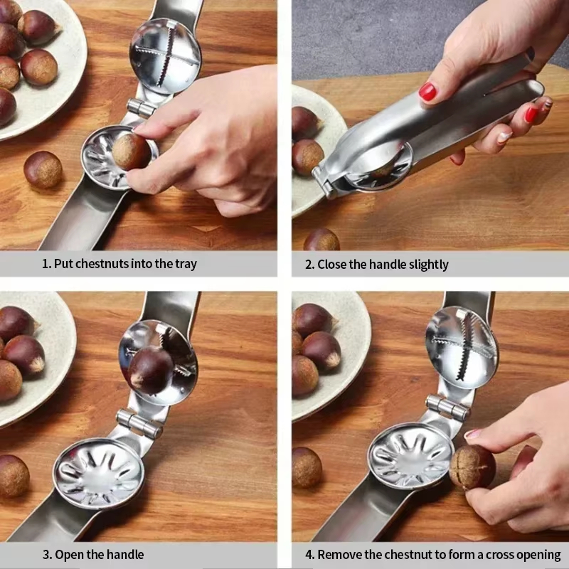 Chestnut Cracker & Nut Opener Stainless Steel Kitchen Tool