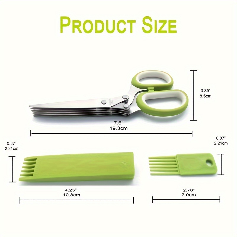 Premium Multi Layer Stainless Steel Kitchen Scissors Herb & Veggie Shredder Shears