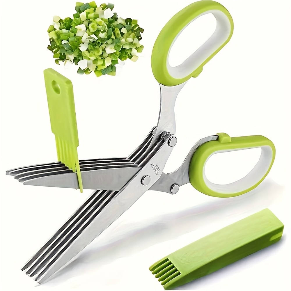 Premium Multi Layer Stainless Steel Kitchen Scissors Herb & Veggie Shredder Shears