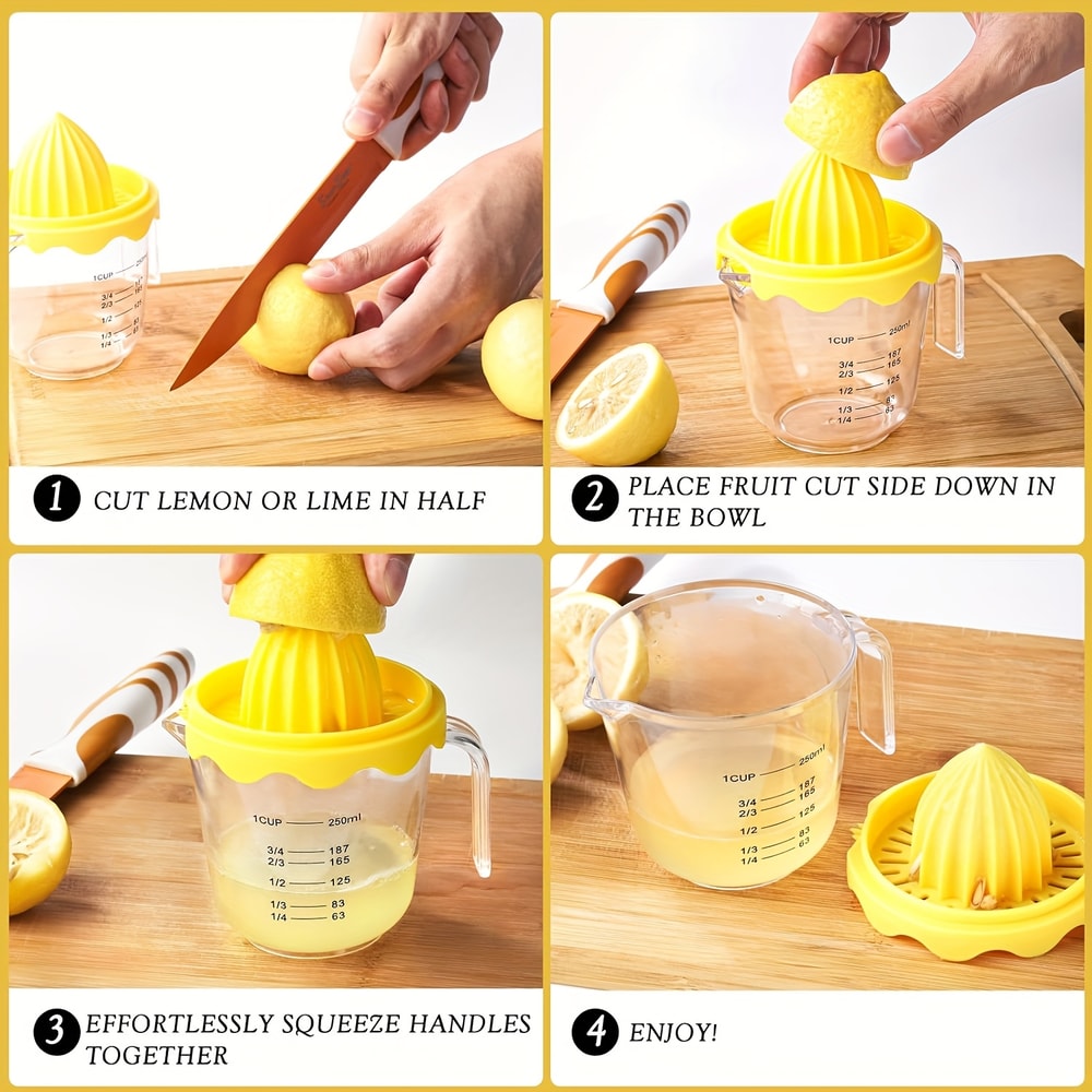 Manual Citrus Juicer Portable Fruit Hand Squeezer for Lemons & Oranges