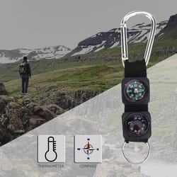 mini survival compass thermometer hiking & camping essential