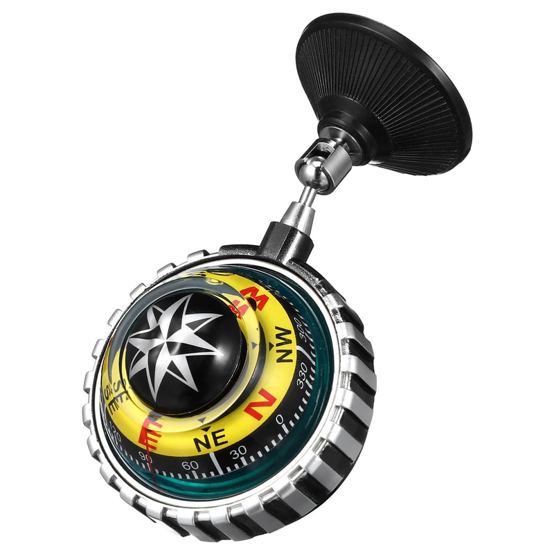 Compact Car & Boat Dashboard Compass with Suction Mount
